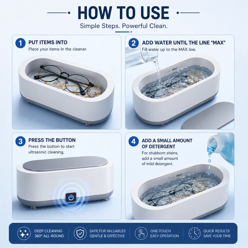 💎 Avenro PureWave™ - Multi-Purpose Ultrasonic Cleaner