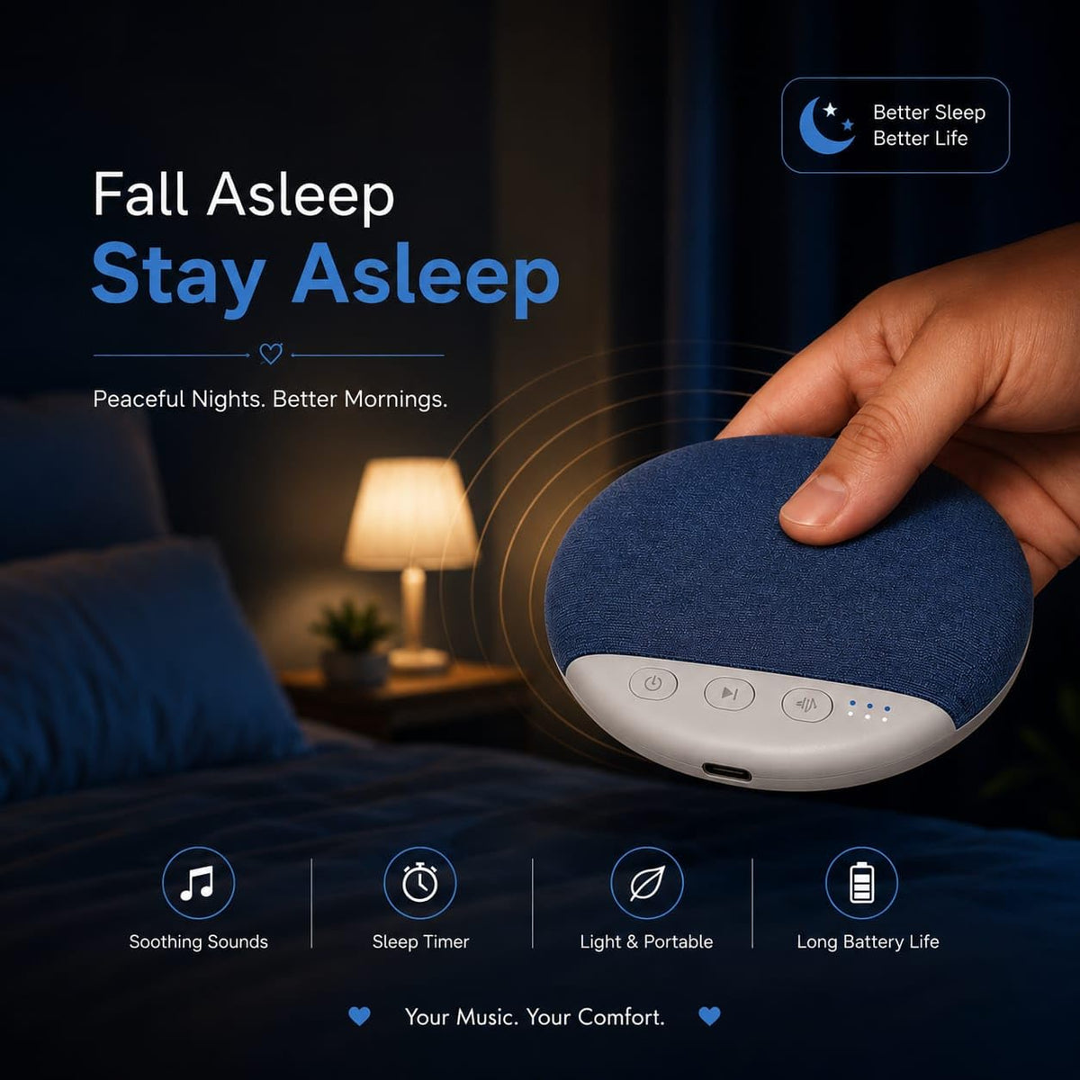 🎧 Avenro PillowSound™ — Bluetooth Pillow Speaker