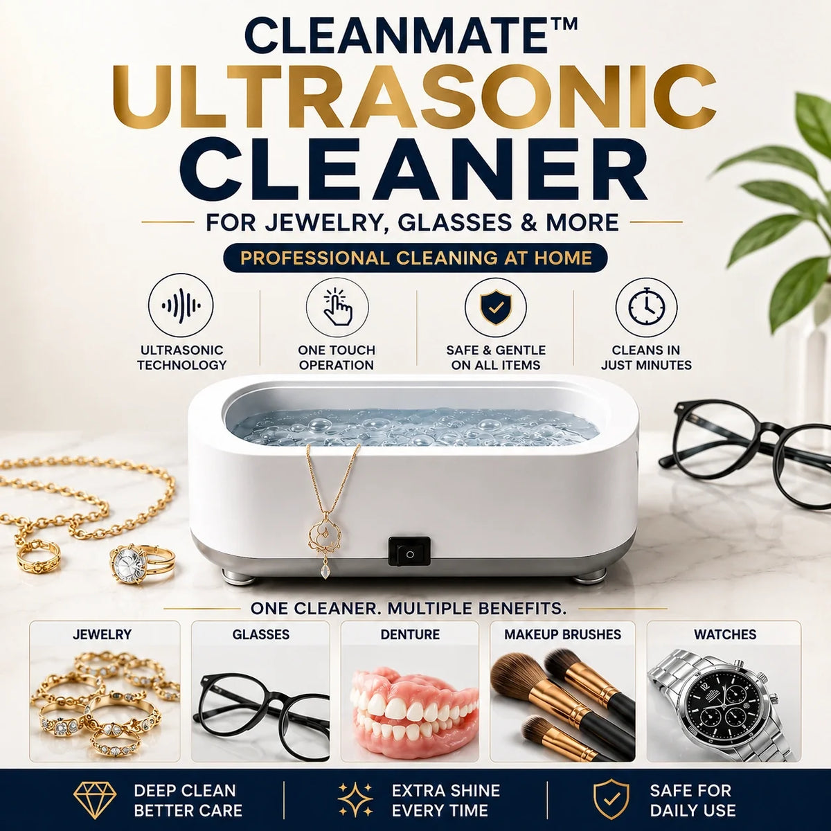 💎 Avenro PureWave™ - Multi-Purpose Ultrasonic Cleaner